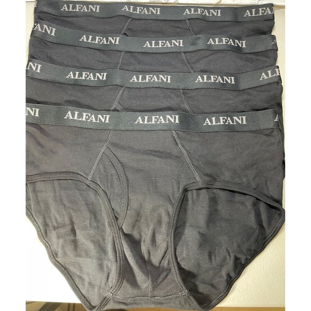 Alfani Mens Size XL 4-Pack Cotton Briefs Black Underwear NWOT